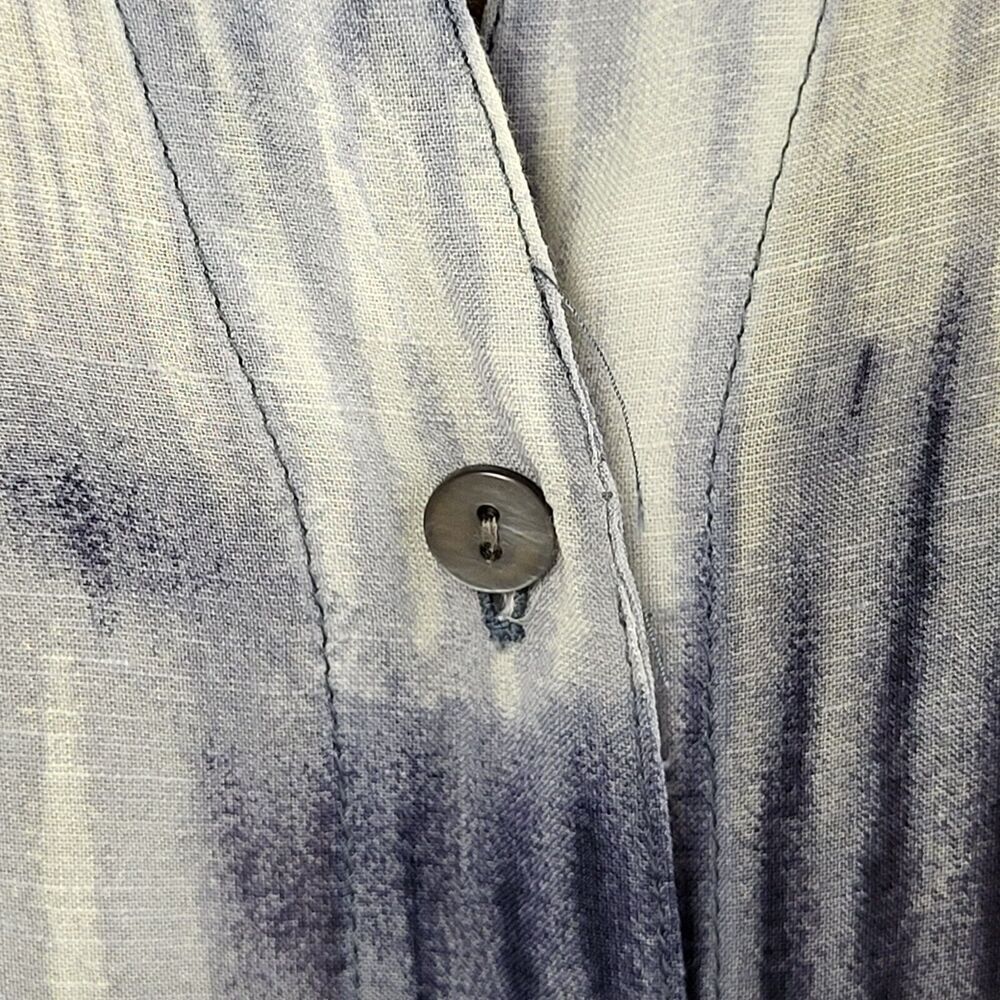 Coldwater Creek X-Large Blue and White Semi-Sheer Linen Tunic or Beach Coverup - Picture 10 of 12